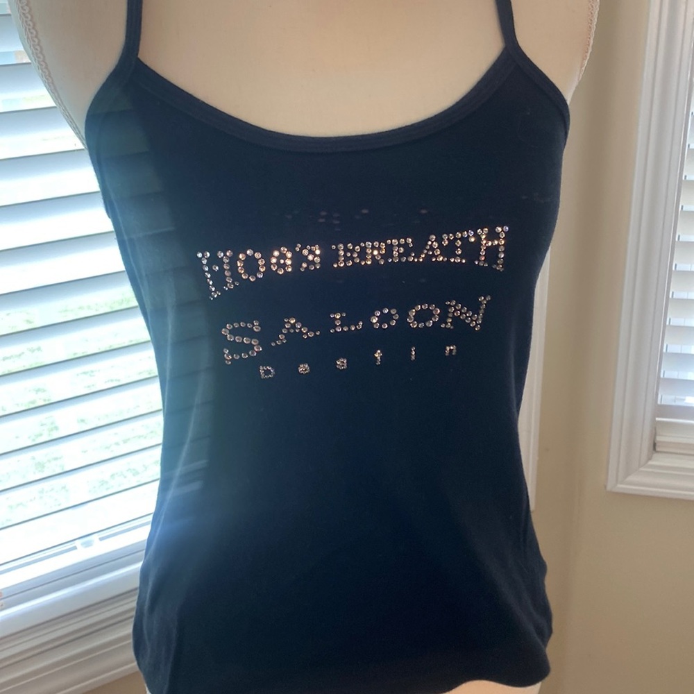 Women’s Black Spaghetti Strap Tank Top Hogs Breath Saloon Destin XLarge